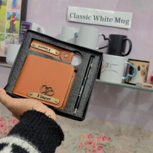 Custom Blue Leather Gift Box for Him