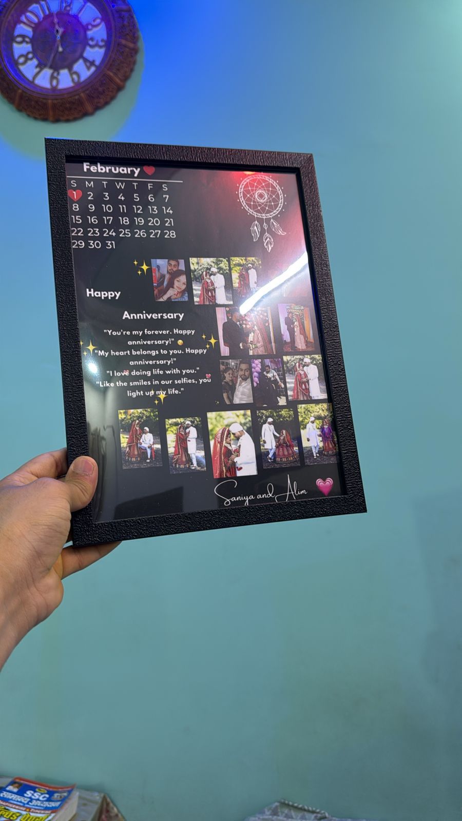 May Calendar Personalized Gift Frame