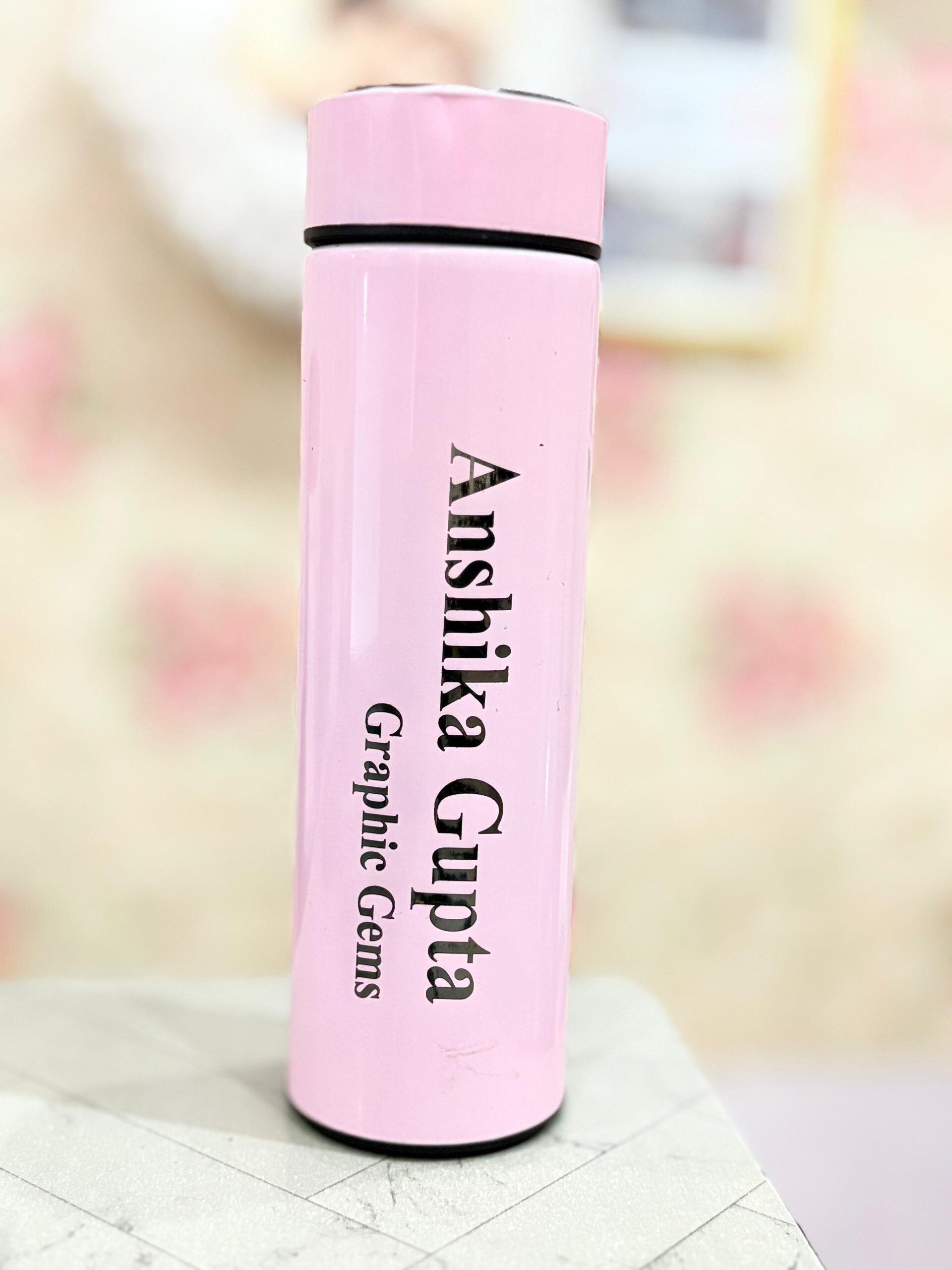 Personalized Pink Thermos Flask (Customized Name Bottle)